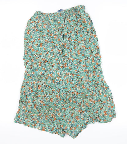 Zara Womens Green Floral  Shorts One-Piece Size S