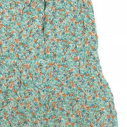 Zara Womens Green Floral  Shorts One-Piece Size S