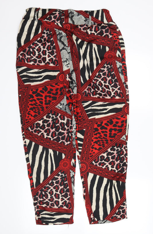 cameo rose Womens Red Animal Print  Trousers  Size 12