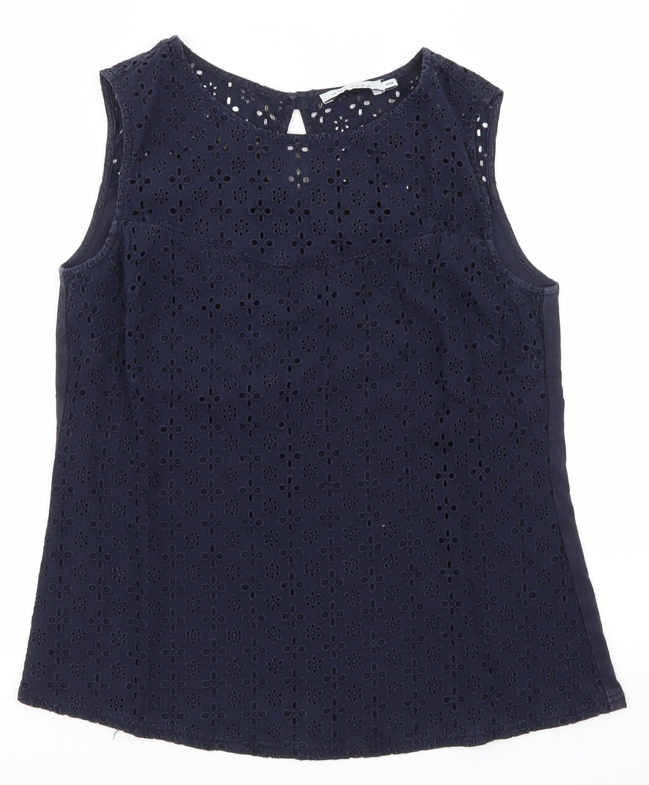 Womens UK Size 8 Amphora Blue Basic T-Shirt