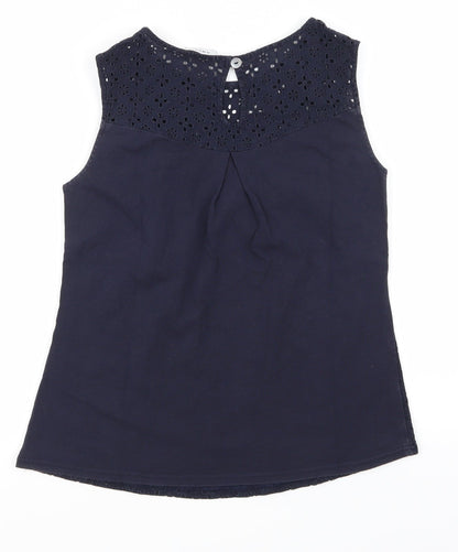 Womens UK Size 8 Amphora Blue Basic T-Shirt