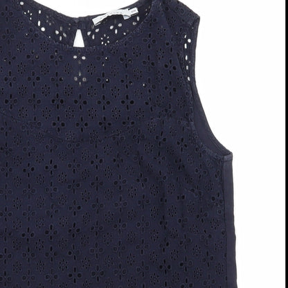 Womens UK Size 8 Amphora Blue Basic T-Shirt