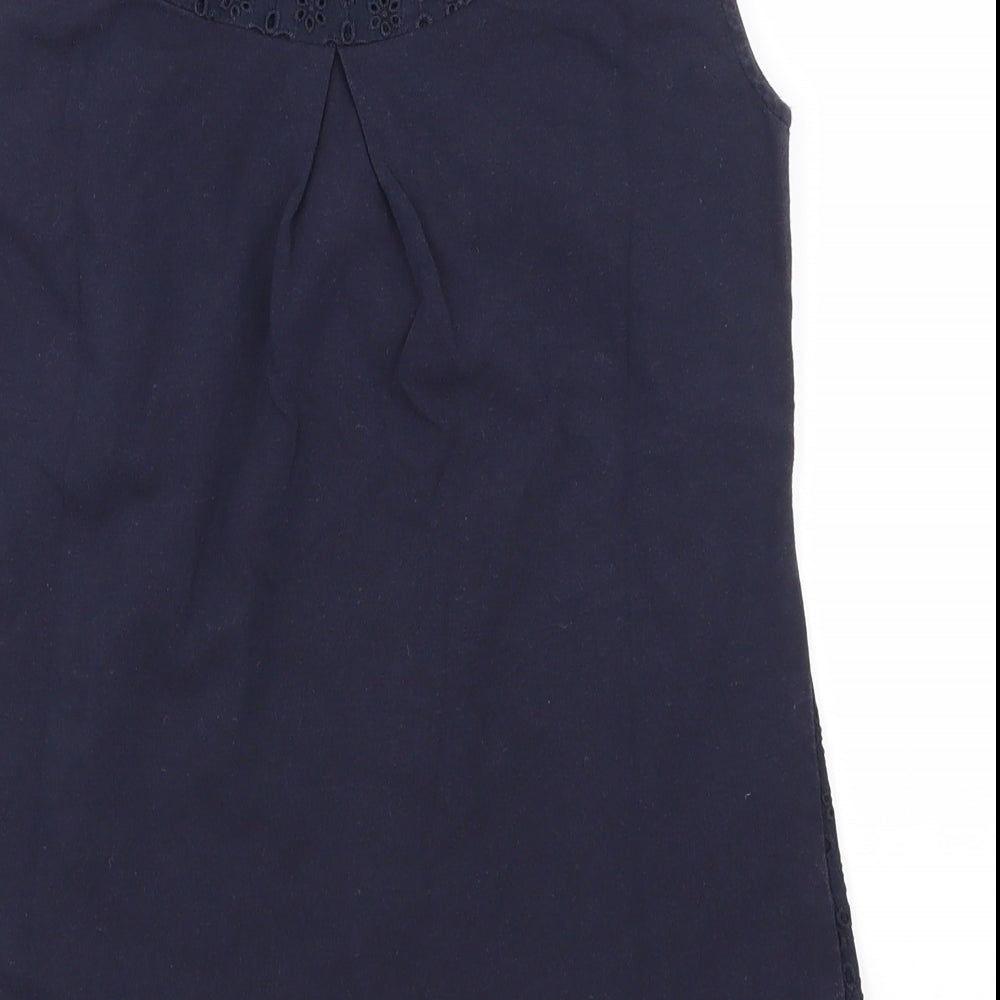Womens UK Size 8 Amphora Blue Basic T-Shirt