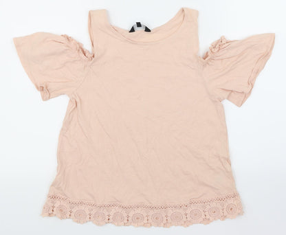 Womens UK Size 12 NewLook Ivory Basic T-Shirt