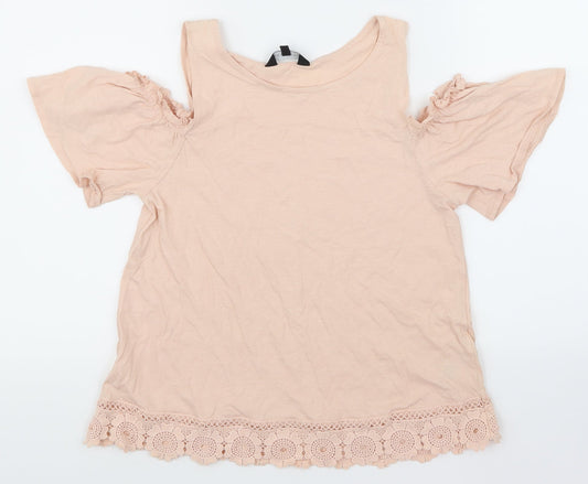 NewLook Womens Ivory Floral  Basic T-Shirt Size 12