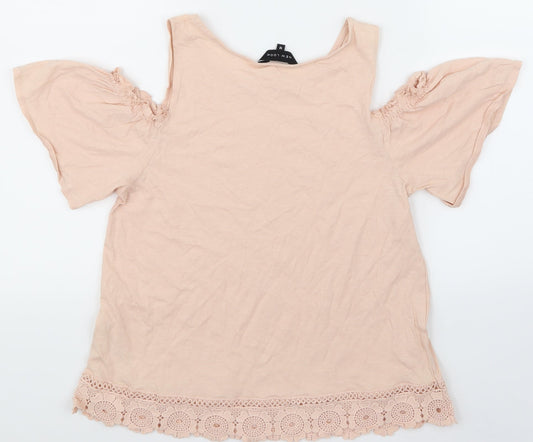 NewLook Womens Ivory Floral  Basic T-Shirt Size 12