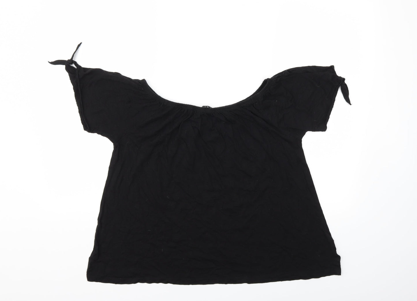 Womens UK Size 8 New Look Black Basic Blouse