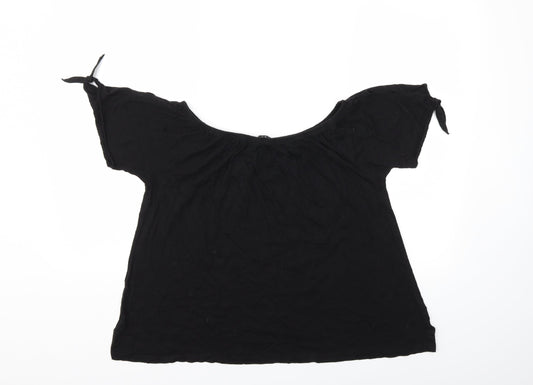 Womens UK Size 8 New Look Black Basic Blouse