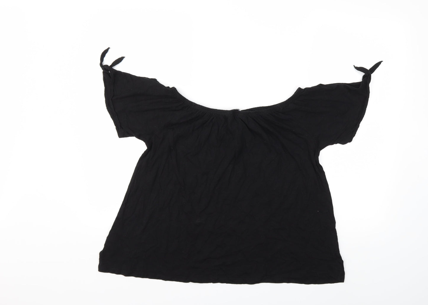 Womens UK Size 8 New Look Black Basic Blouse