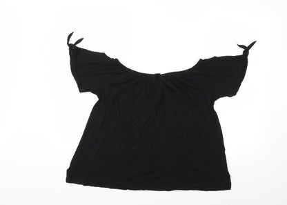 Womens UK Size 8 New Look Black Basic Blouse