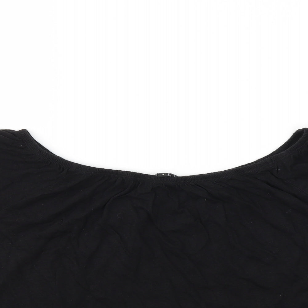 Womens UK Size 8 New Look Black Basic Blouse