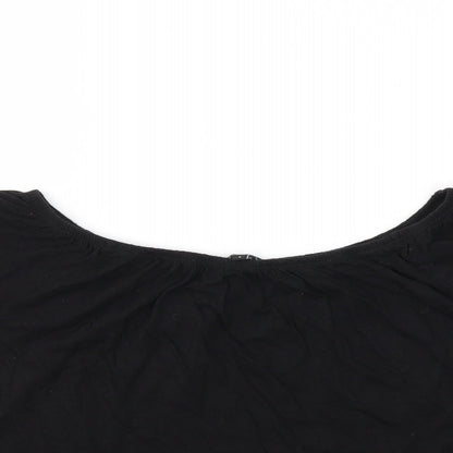 Womens UK Size 8 New Look Black Basic Blouse
