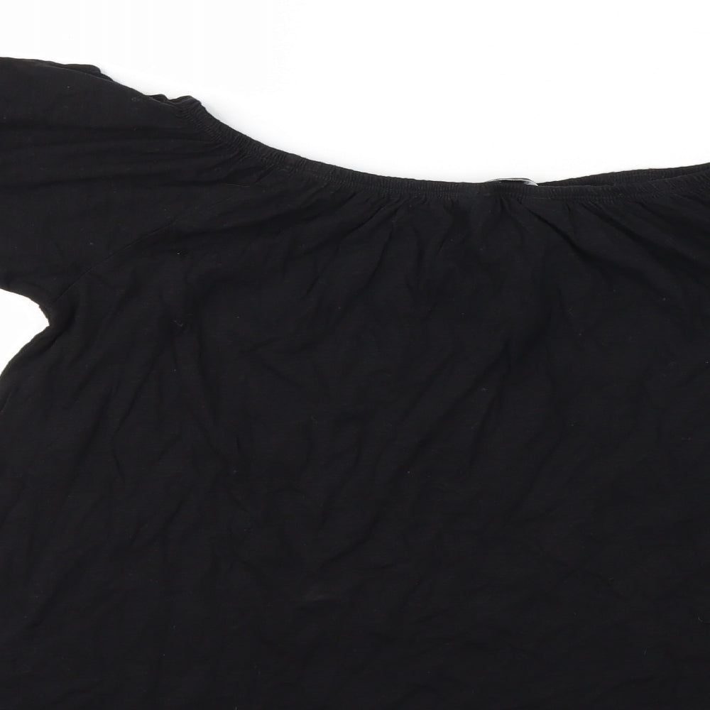 Womens UK Size 8 New Look Black Basic Blouse