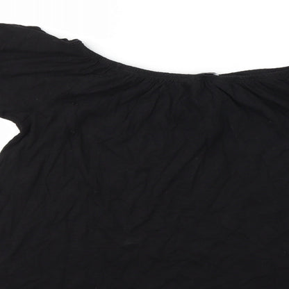 Womens UK Size 8 New Look Black Basic Blouse