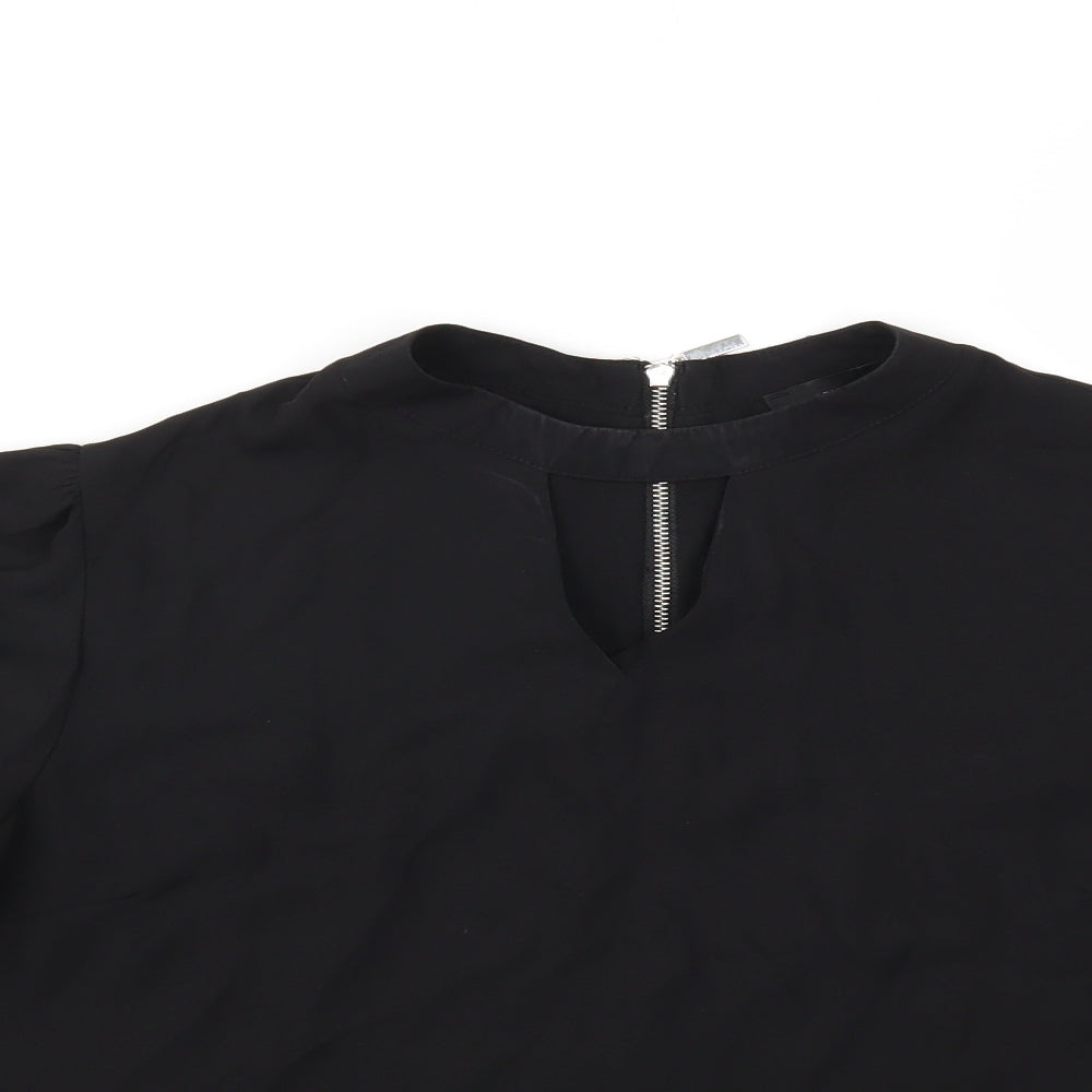 Womens UK Size 10 Atmosphere Black Basic Blouse