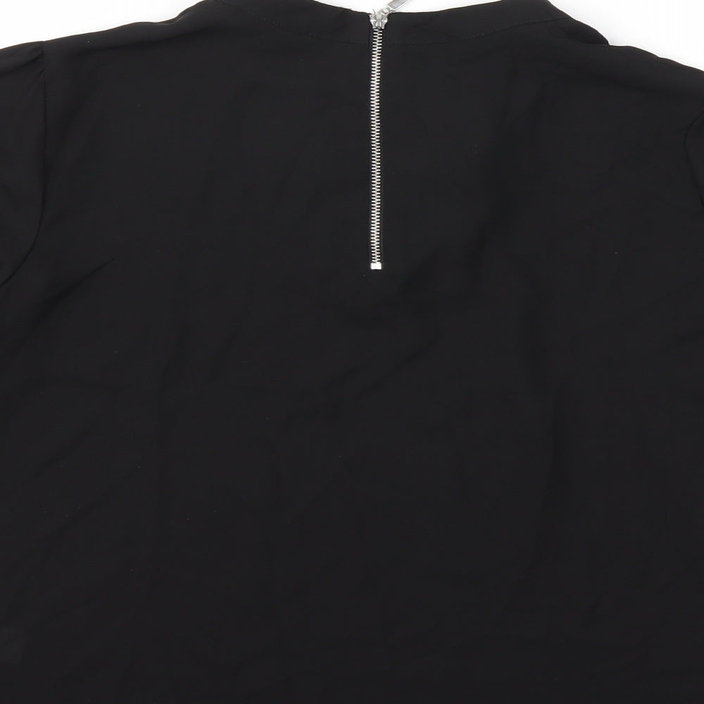 Womens UK Size 10 Atmosphere Black Basic Blouse