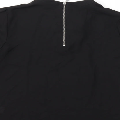 Womens UK Size 10 Atmosphere Black Basic Blouse