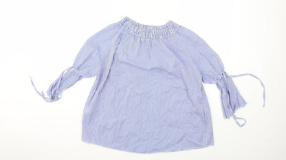 Womens UK Size S Boohoo Blue Basic Blouse
