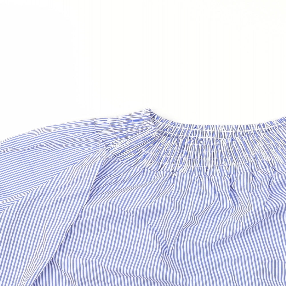 Womens UK Size S Boohoo Blue Basic Blouse
