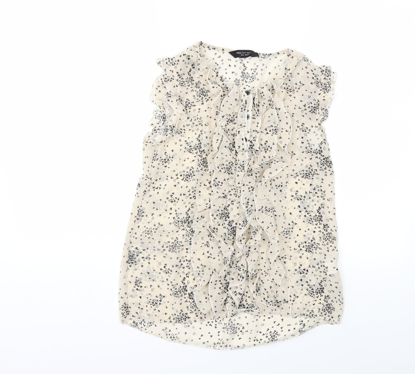 Womens UK Size 8 Dorothy Perkins Beige Basic Blouse