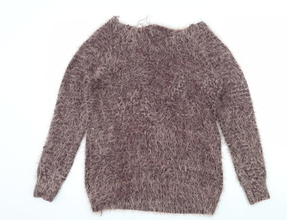 Select Womens Purple  Knit Pullover Jumper Size 12