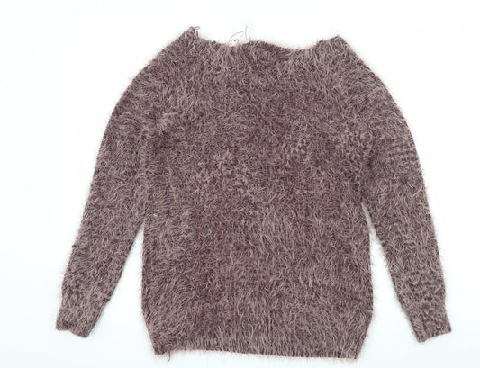 Select Womens Purple  Knit Pullover Jumper Size 12