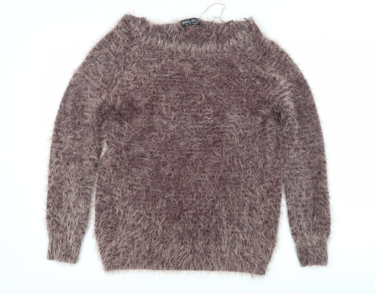 Select Womens Purple  Knit Pullover Jumper Size 12