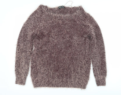 Select Womens Purple  Knit Pullover Jumper Size 12