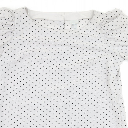 H&M Womens Gold Polka Dot  A-Line  Size 14