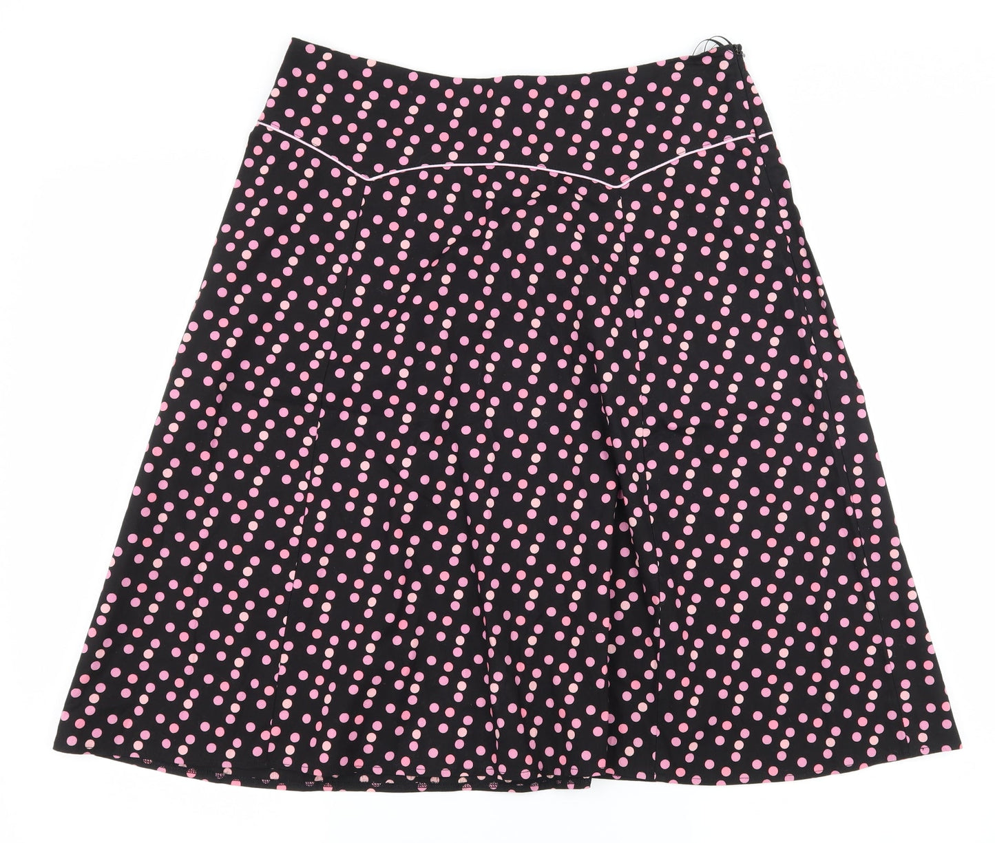 Bay Womens Black Polka Dot  Flare Skirt Size 12