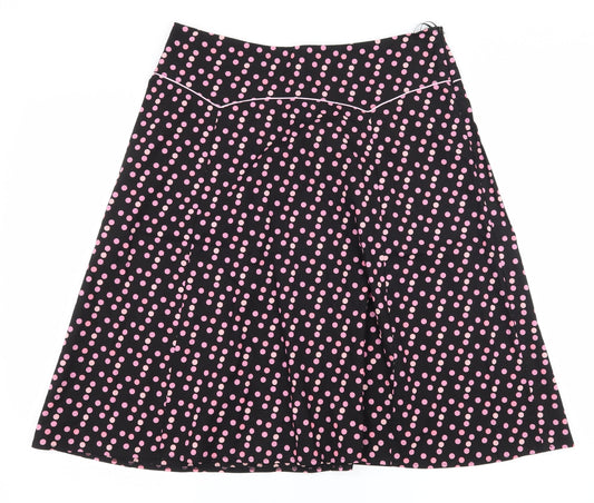 Bay Womens Black Polka Dot  Flare Skirt Size 12