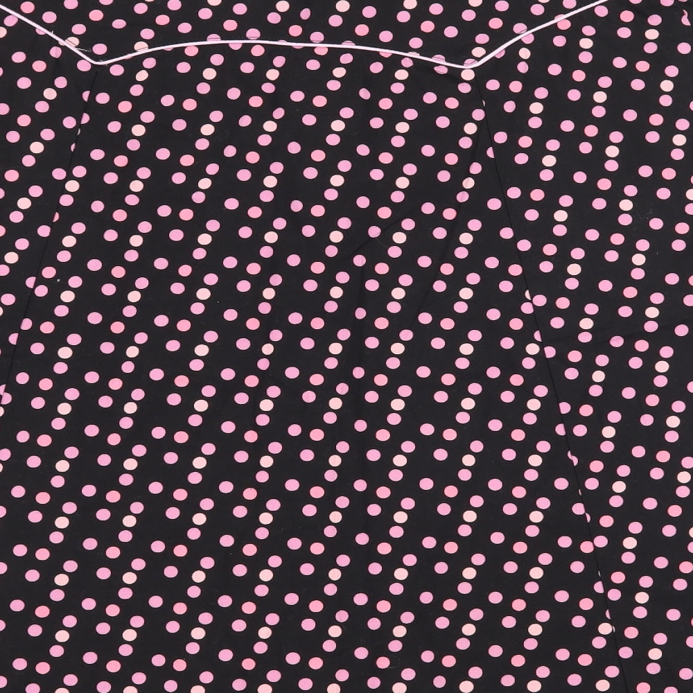 Bay Womens Black Polka Dot  Flare Skirt Size 12