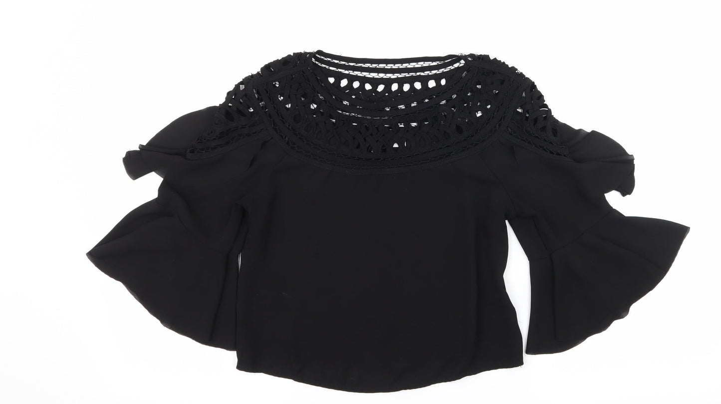 Womens UK Size 6 H&M Black Basic Blouse