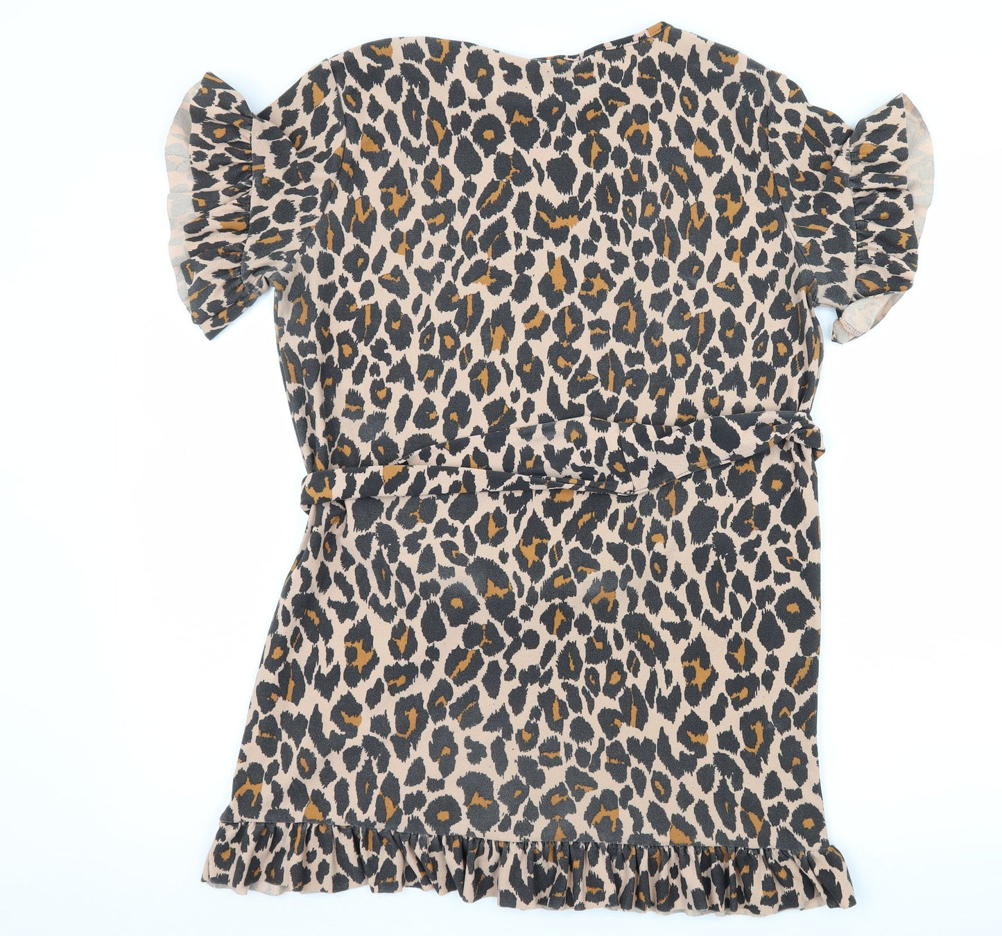 I SAW IT FIRST Womens Brown Animal Print Jersey T-Shirt Dress  Size 8