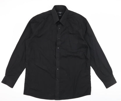 George Mens Black    Button-Up Size 16