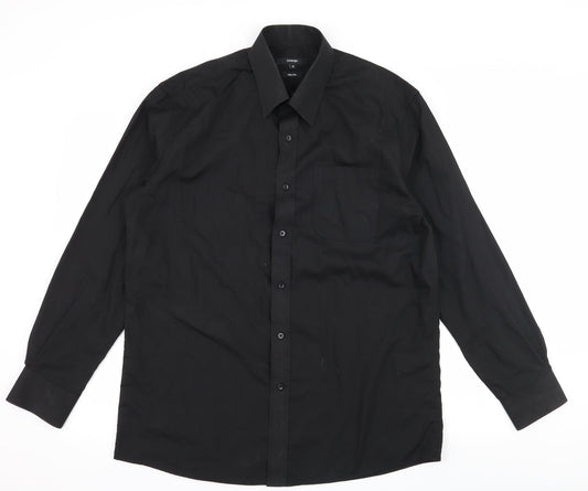 George Mens Black    Button-Up Size 16