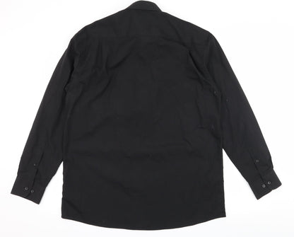 George Mens Black    Button-Up Size 16