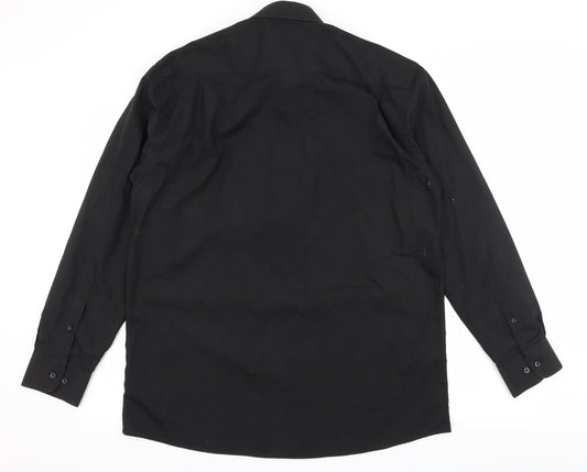 George Mens Black    Button-Up Size 16