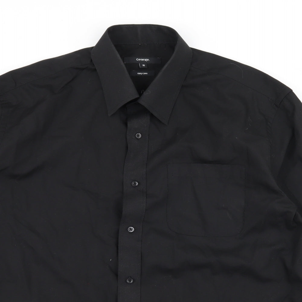 George Mens Black    Button-Up Size 16