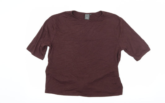 Womens UK Size XS ICHI Brown Basic T-Shirt