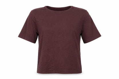 Womens UK Size XS ICHI Brown Basic T-Shirt
