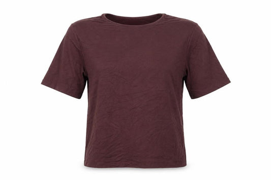 Womens UK Size XS ICHI Brown Basic T-Shirt