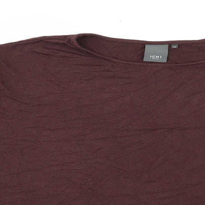 Womens UK Size XS ICHI Brown Basic T-Shirt