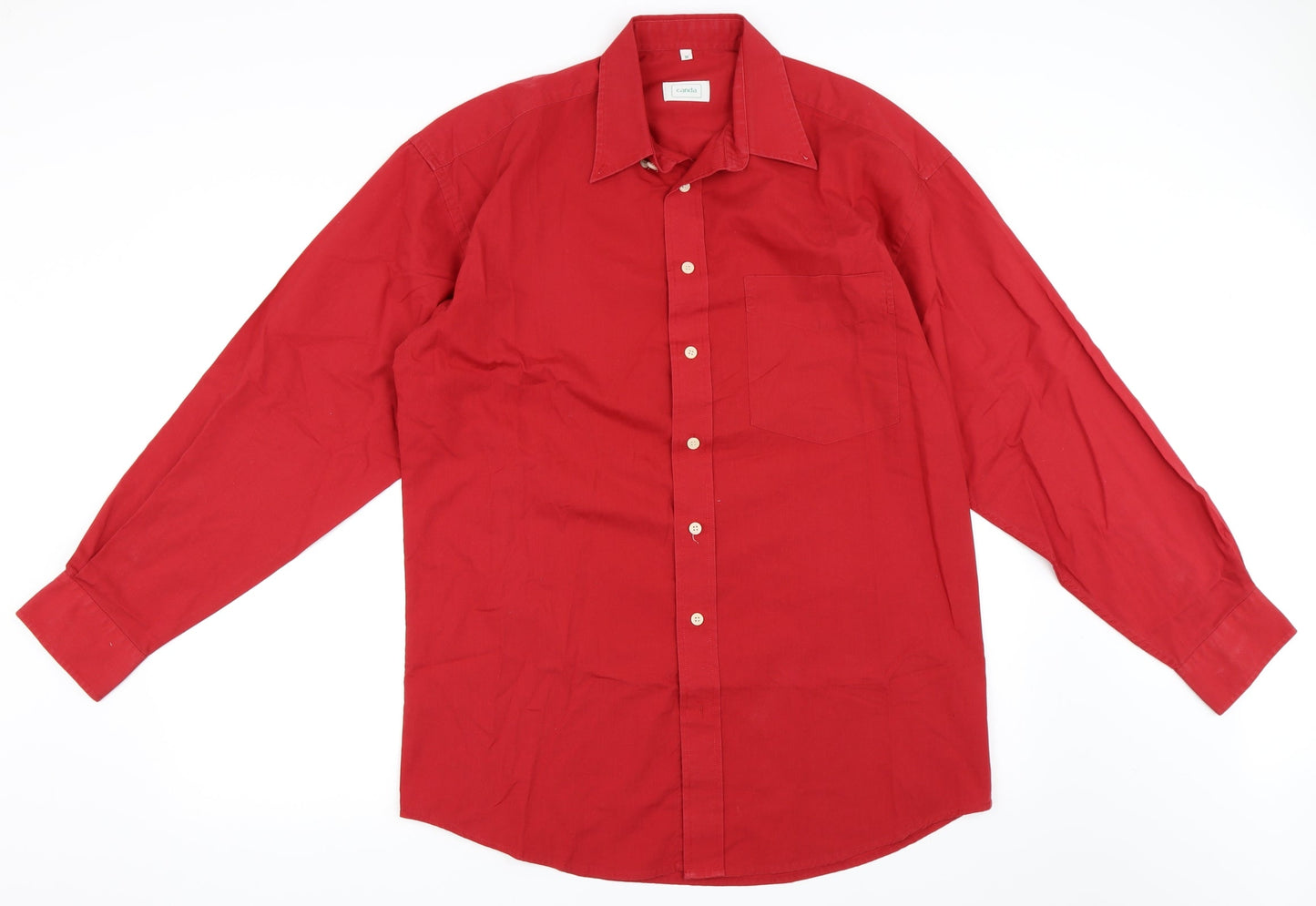 Mens UK Size M Canada Red  Button-Up Long Sleeve Casual Shirt