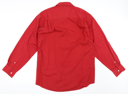 Mens UK Size M Canada Red  Button-Up Long Sleeve Casual Shirt