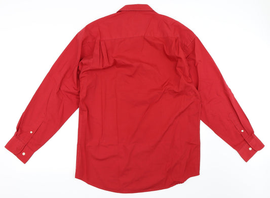 Mens UK Size M Canada Red  Button-Up Long Sleeve Casual Shirt