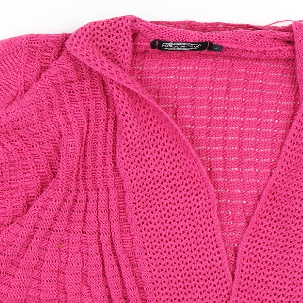 Pura Moda Womens Pink   Cardigan Jumper Size L