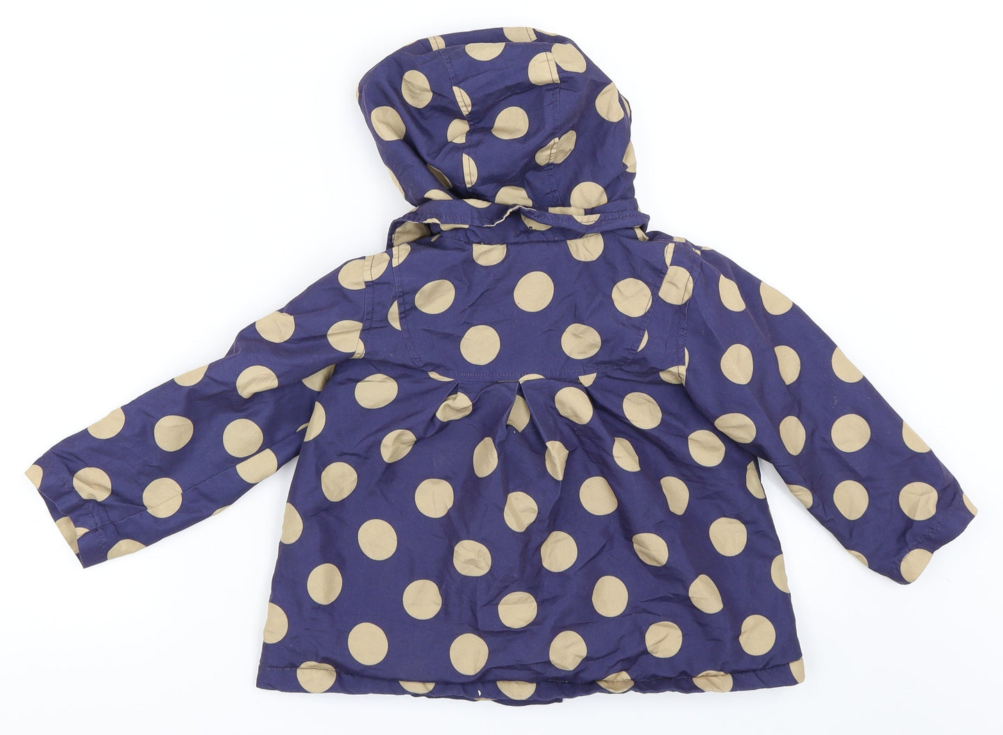 Mini Club Girls Blue Polka Dot  Basic Coat Coat Size 3-4 Years