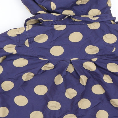 Mini Club Girls Blue Polka Dot  Basic Coat Coat Size 3-4 Years