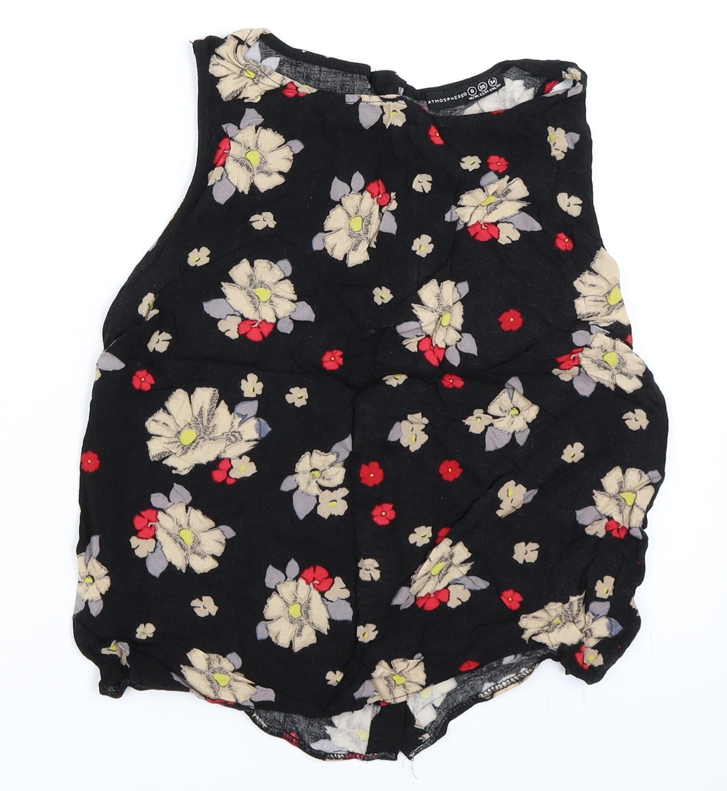 Primark Womens Black Floral  Basic Blouse Size 8